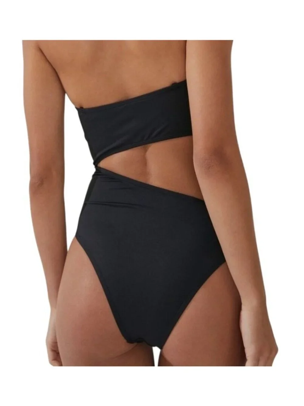 Cotton On XS Cut-Out Strapless Bandeau Brazilian Swimwear One-Piece Swimsuit